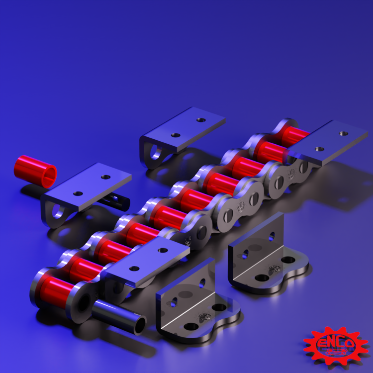 Corrente de rolos com aditamentos - Corrente para maquinas - Corrente para projetos de maquinas
