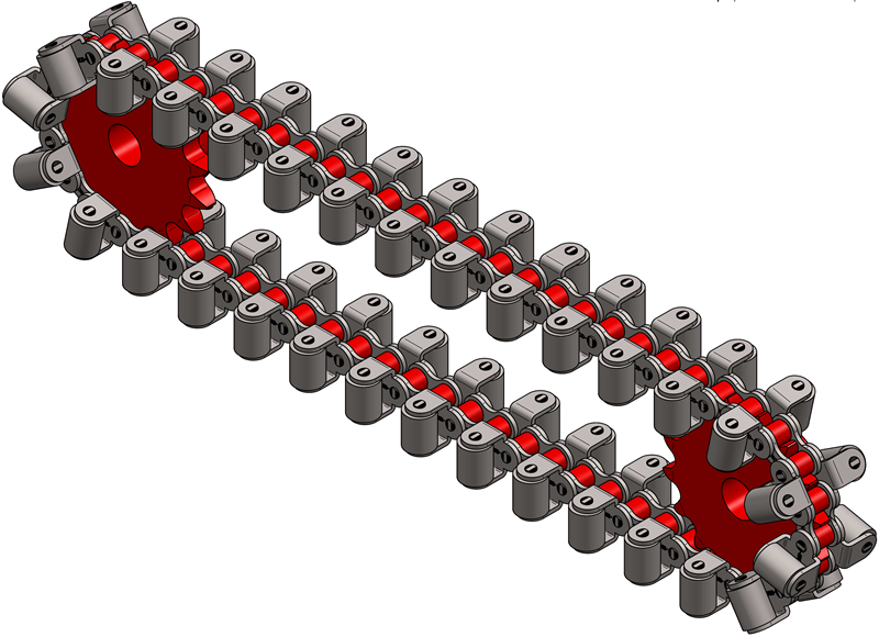 CORRENTE DE ROLOS COM ROLO LATERAL - BILATERAL