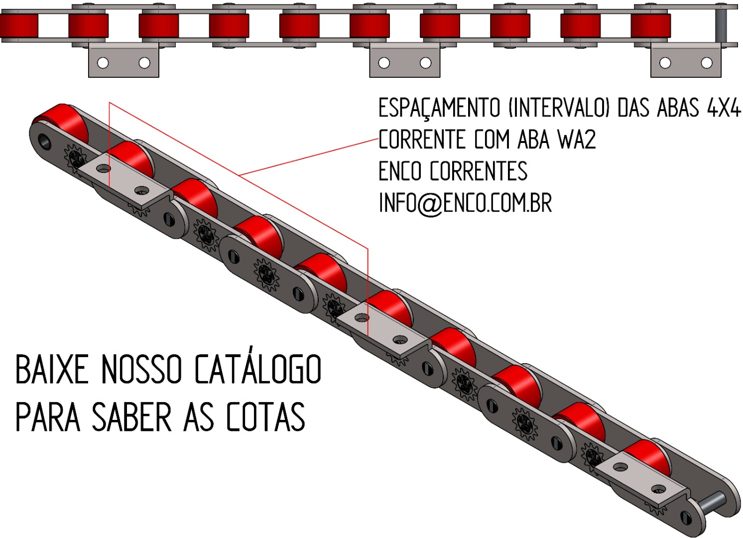 CORRENTE COM ABA WA2 4X4 - ENCO