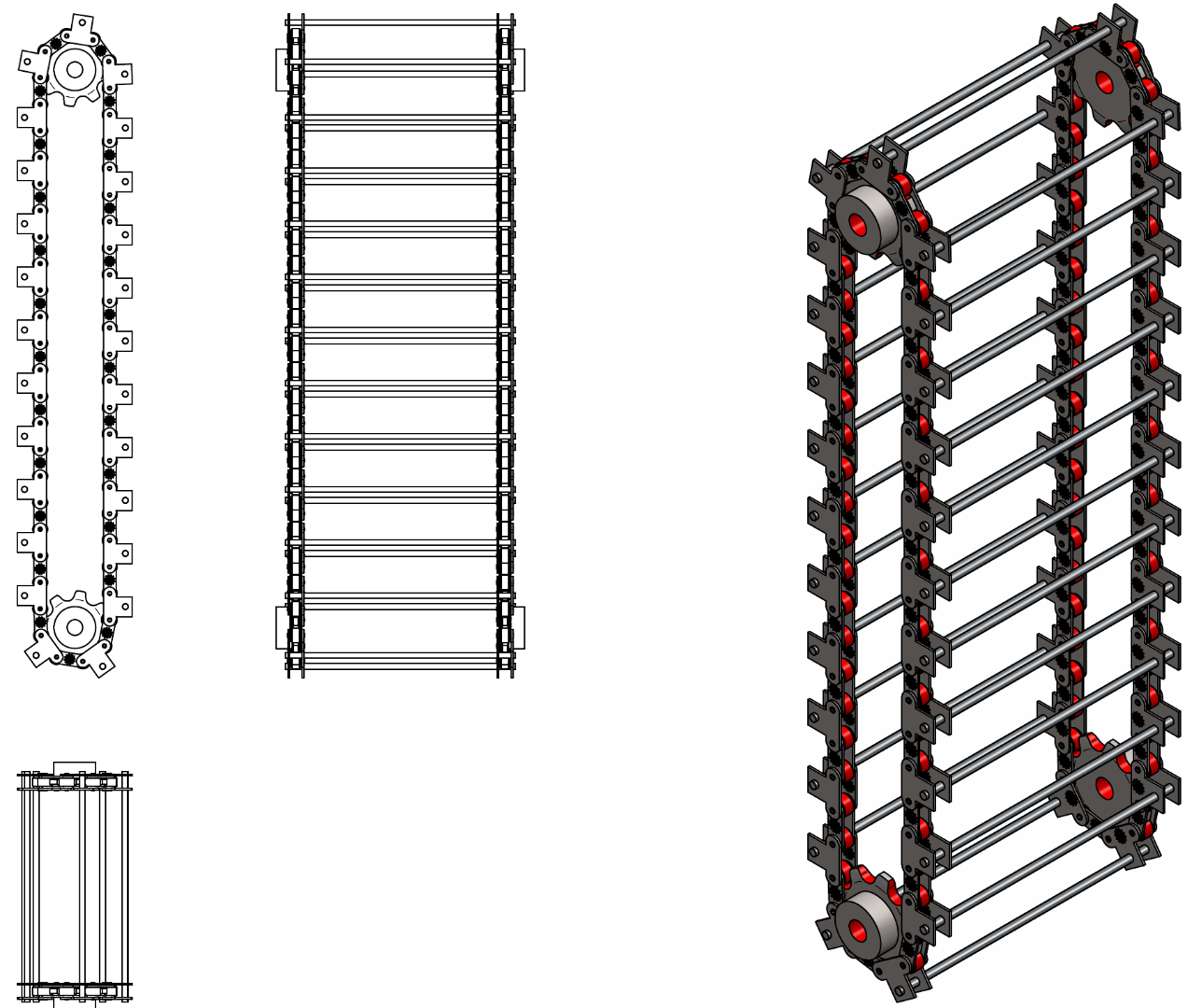 CORRENTE DE PASSO LONGO COM ADICIONAL SK1 2X2 PARA TRANSPORTADOR - ELEVADOR COM CORRENTE