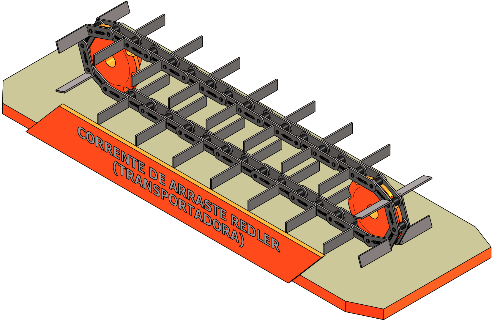 CORRENTE TRANSPORTADORA REDLER - SCRAPER CONVEYOR CHAIN