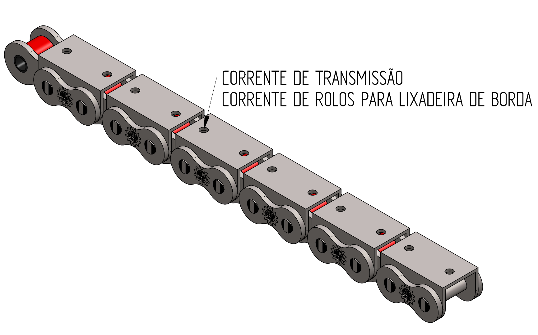 CORRENTE DE TRANSMISSÃO - CORRENTE  LIXADEIRA DE BORDA